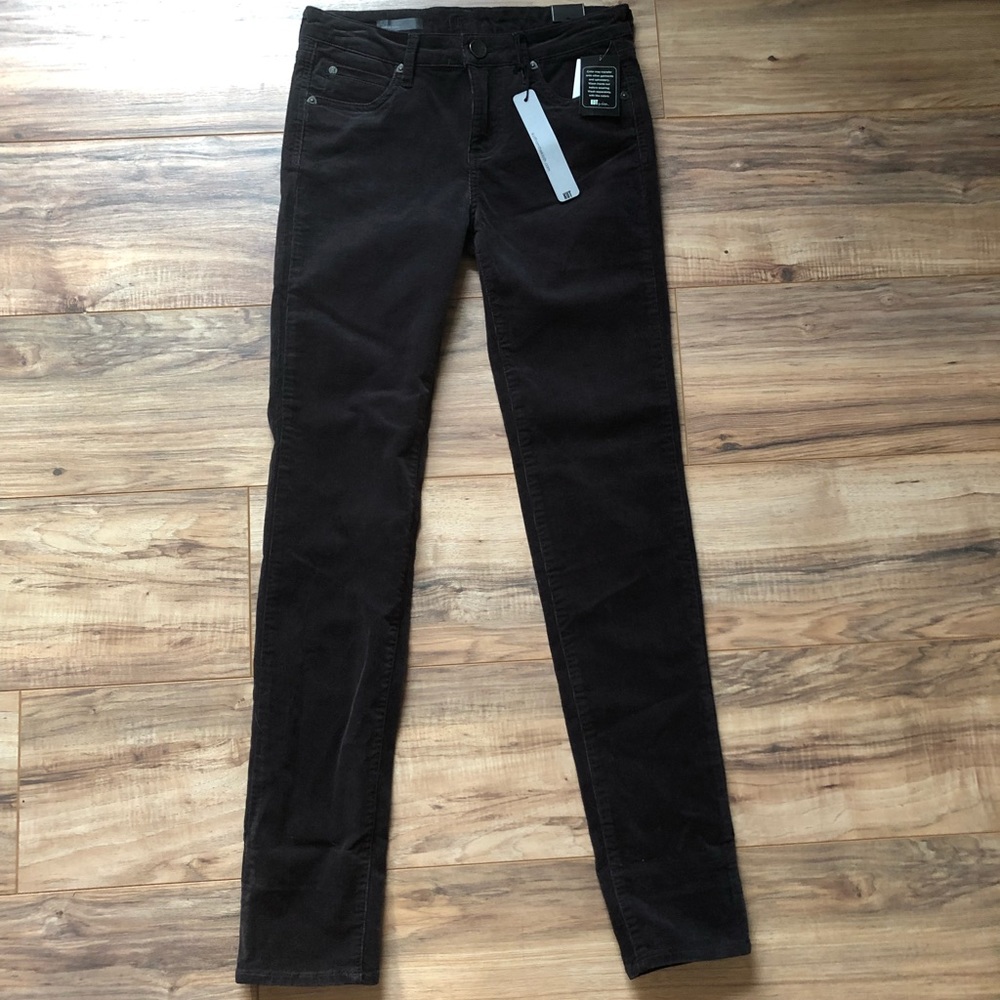 KUT Corduroy Black Diana Skinny Jeans Size 0